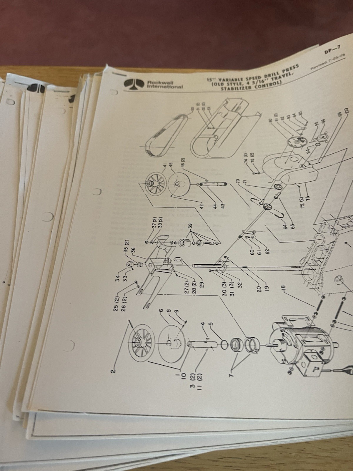 Rockwell/Delta Drill Presses Drilling Machines Parts Lists/Digrams-48 pcs Asstd