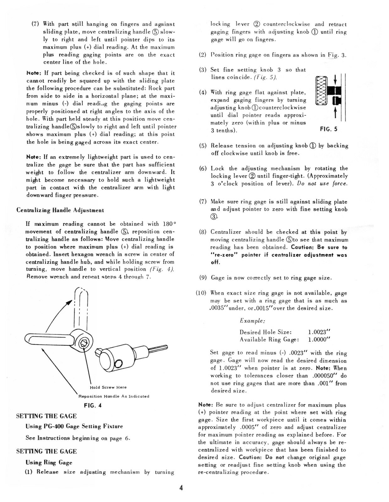 Sunnen Precision Hole Gaging Equipment Operating Instructions Manual #1670