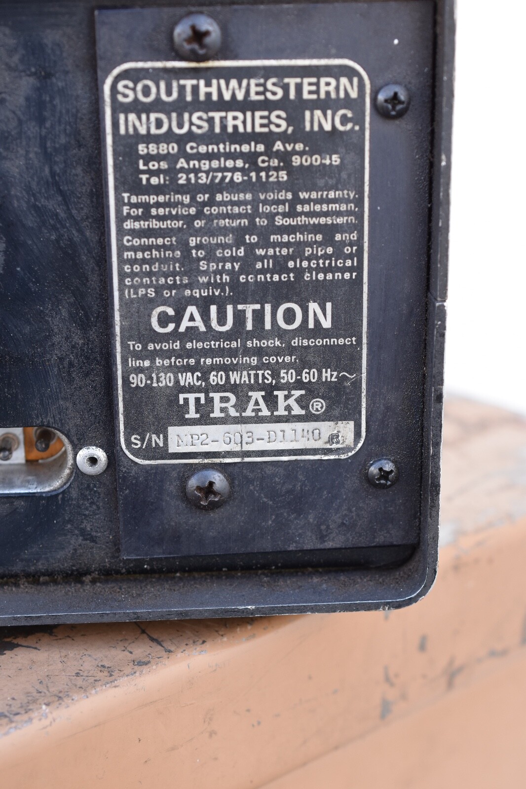 Southwestern Industries Inc TRAK manual numerical control XYZ