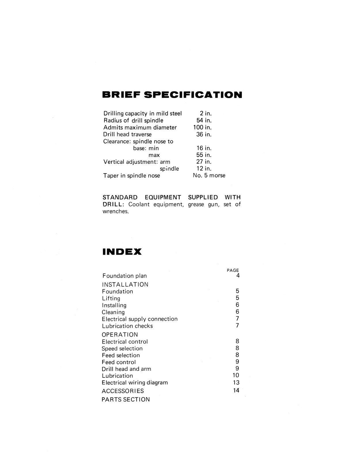 Clausing Colchester 8400 Series Radial Drill Instruction & Parts Manual *1135