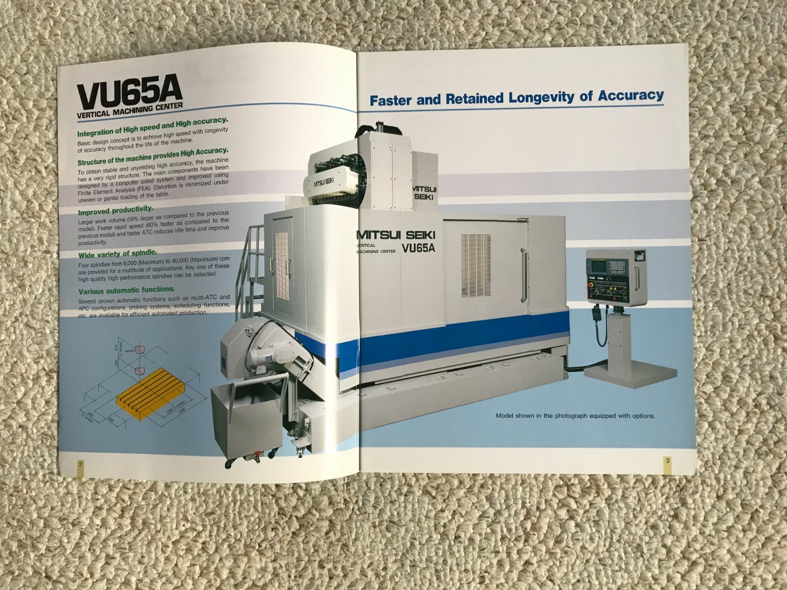 MITSUI SEIKI VU65A CNC VERTICAL MACHINING CENTER SALES CATALOG