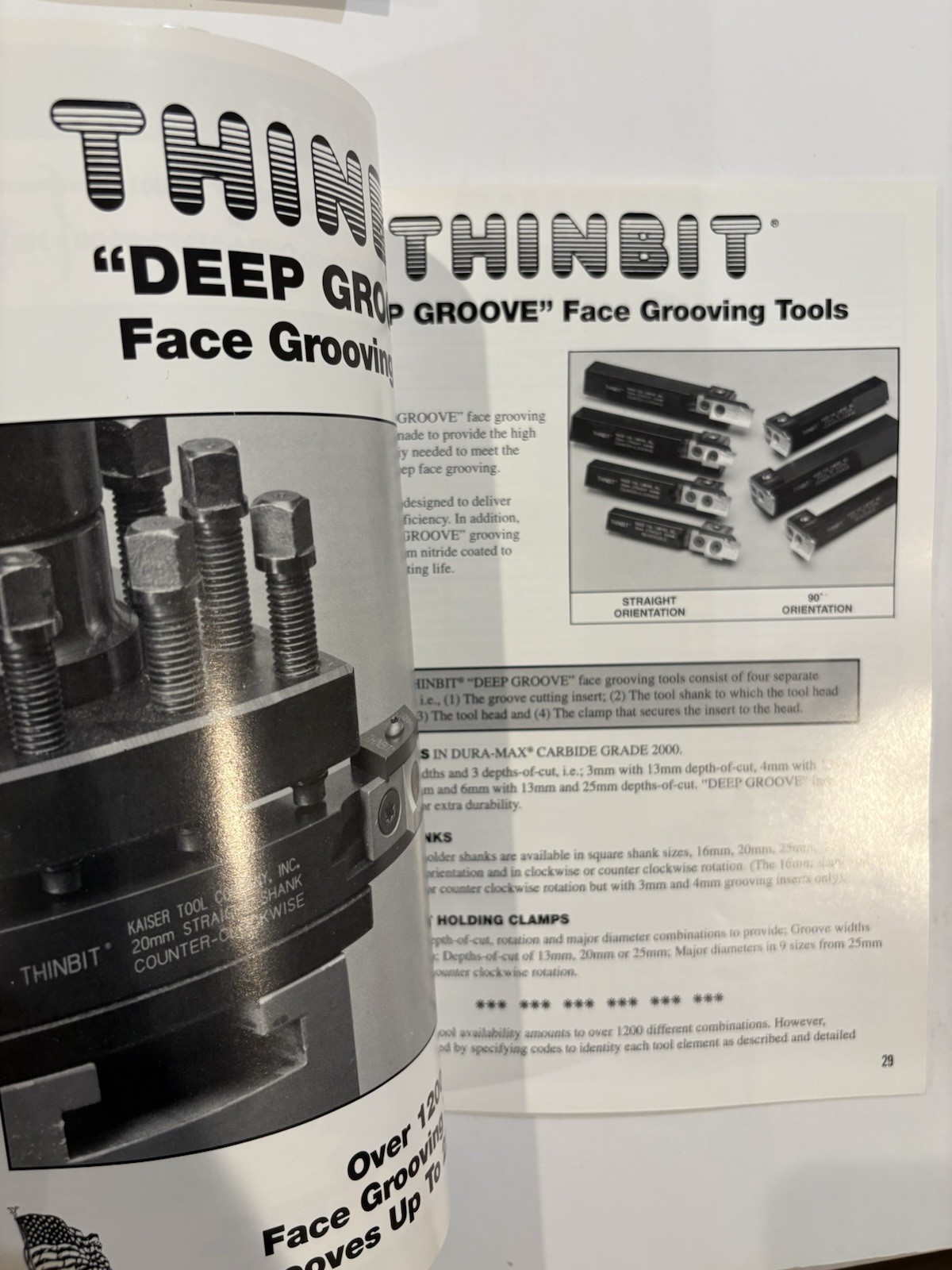 THINBIT Small Groove Cutting Tools 1994 Illustrated Catalog Booklet Kaiser