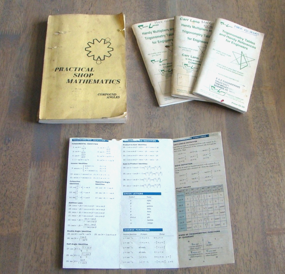 Machinists Reference Lot- Trigonometry – Carr Lane Multipliers- Pocket Booklet