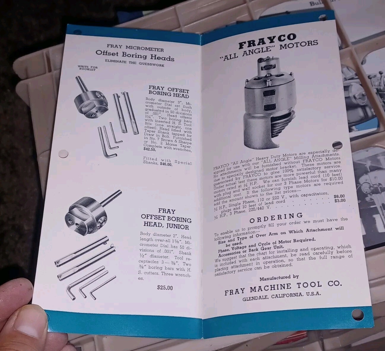 FRAY MACHINE TOOL COMPANY PRODUCTS PRICE LIST NO 15 CATALOG BOOK Milling & More