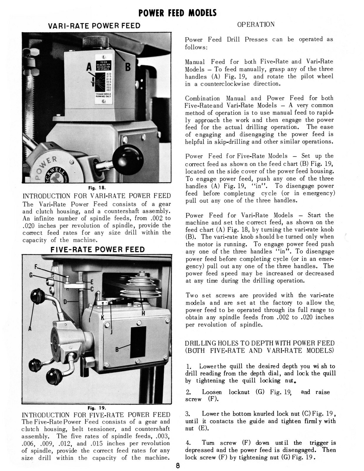 Rockwell-Delta 17″ Vari Speed Drill Press s/n141-1800 up Op & Parts Manual #1922