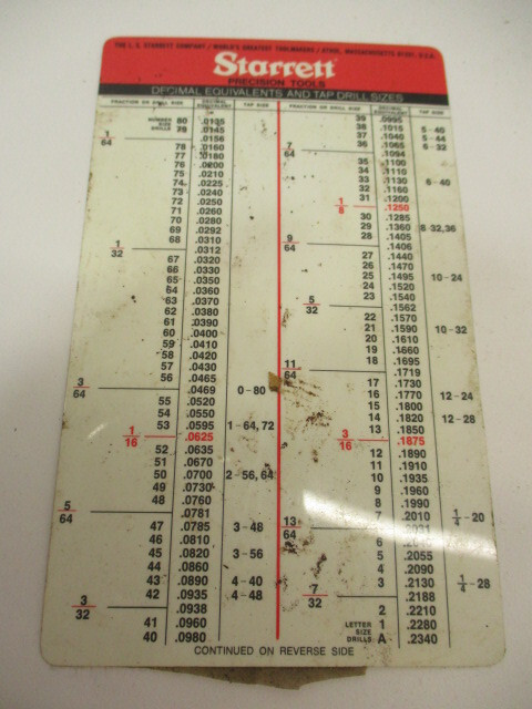 (4) Machinist Helps, SWANSON Speed Square Booklet, Starrett & Lufkin, Drill Gage