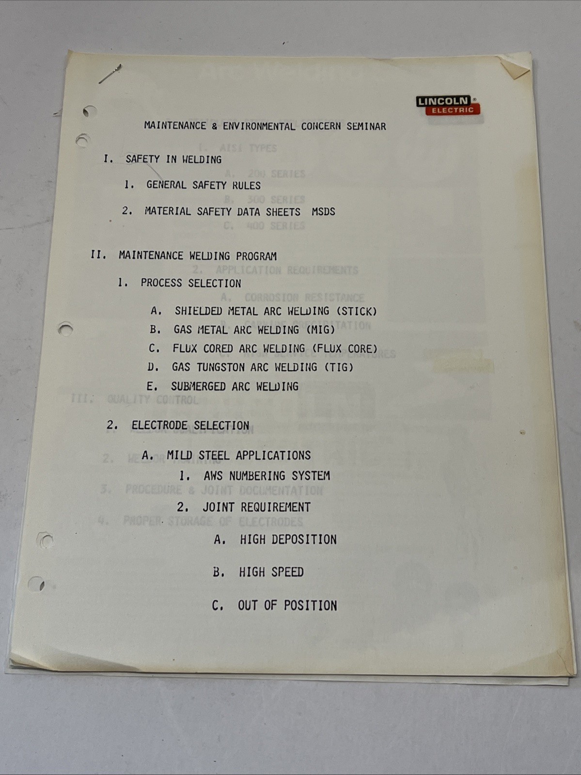 Vintage Lincoln Electric Welder’s & Motor- Product Brochures & Data Information