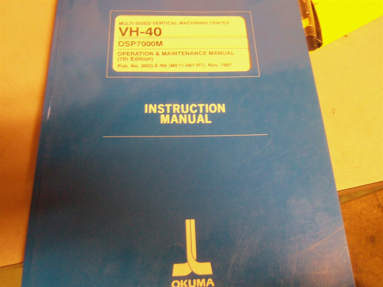 Okuma VH-40 OSP7000M 7th Edition Operation and Maintenance Manual #188