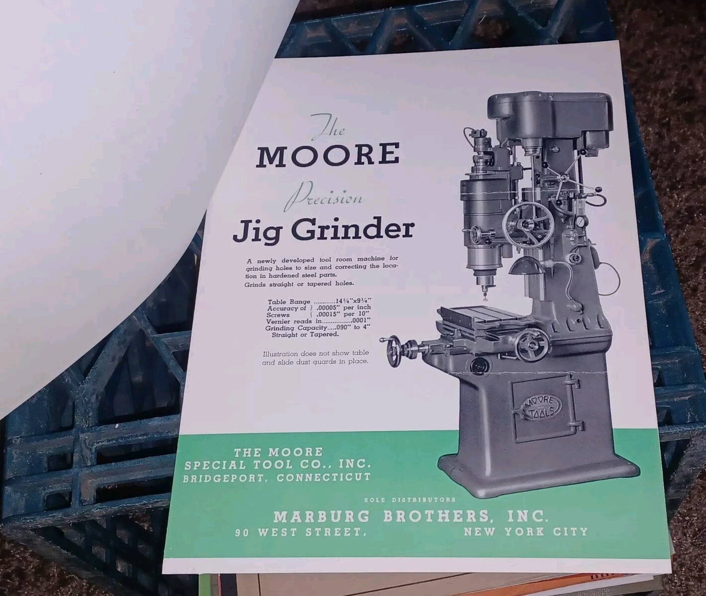 MOORE JIG BORER GRINDER MACHINE EXPO TOOL SHOW 1940 Bridgeport Marburg Brothers