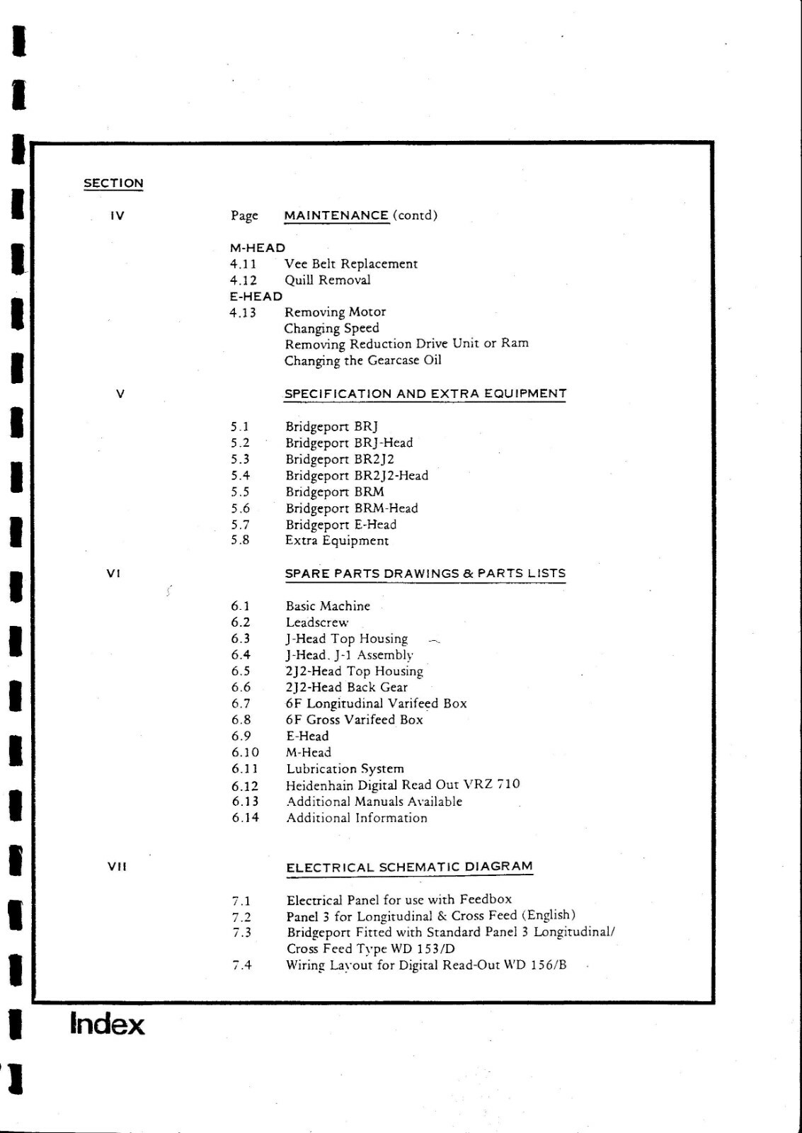 Operation & Maintenance Manual Fits Bridgeport 2J2-Head Milling Machine