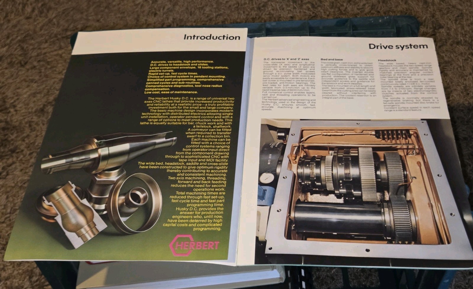 HERBERT HUSKY 500/1000/1500 DC Machinist Tool Sales Promo Catalog Book Booklet