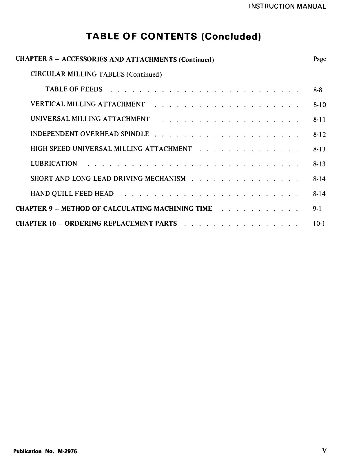 Cincinnati Nos 200 300 400 500 Dial Milling Machine LL Instruction Manual 1156