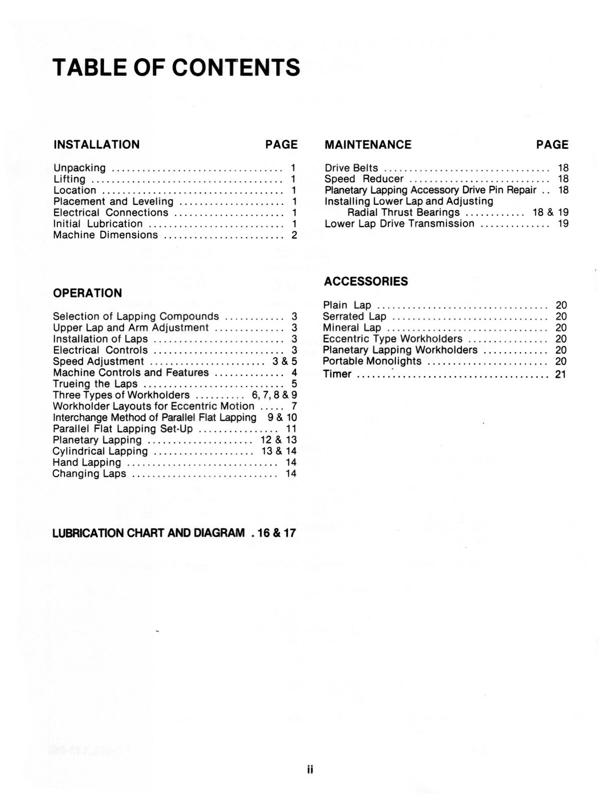 DoALL CM-16 & CM-20 Lapping Machines Instruction Manual #1612