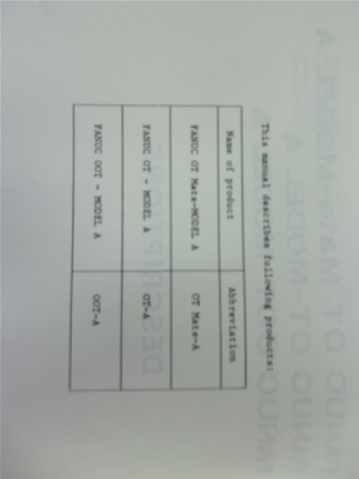 GE Fanuc Automation OT Mate-A OT-A OOT-A Description Manual