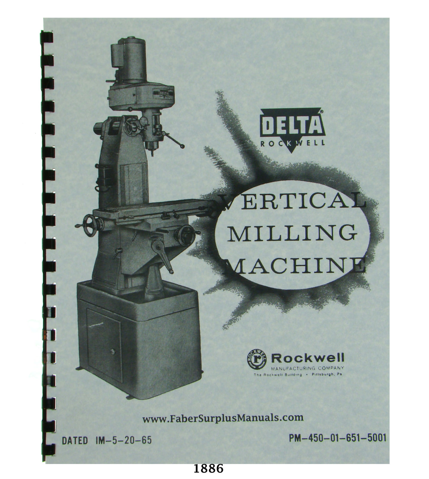 Rockwell Vertical Milling Machine 21-100 Operator and Parts Manual #1886