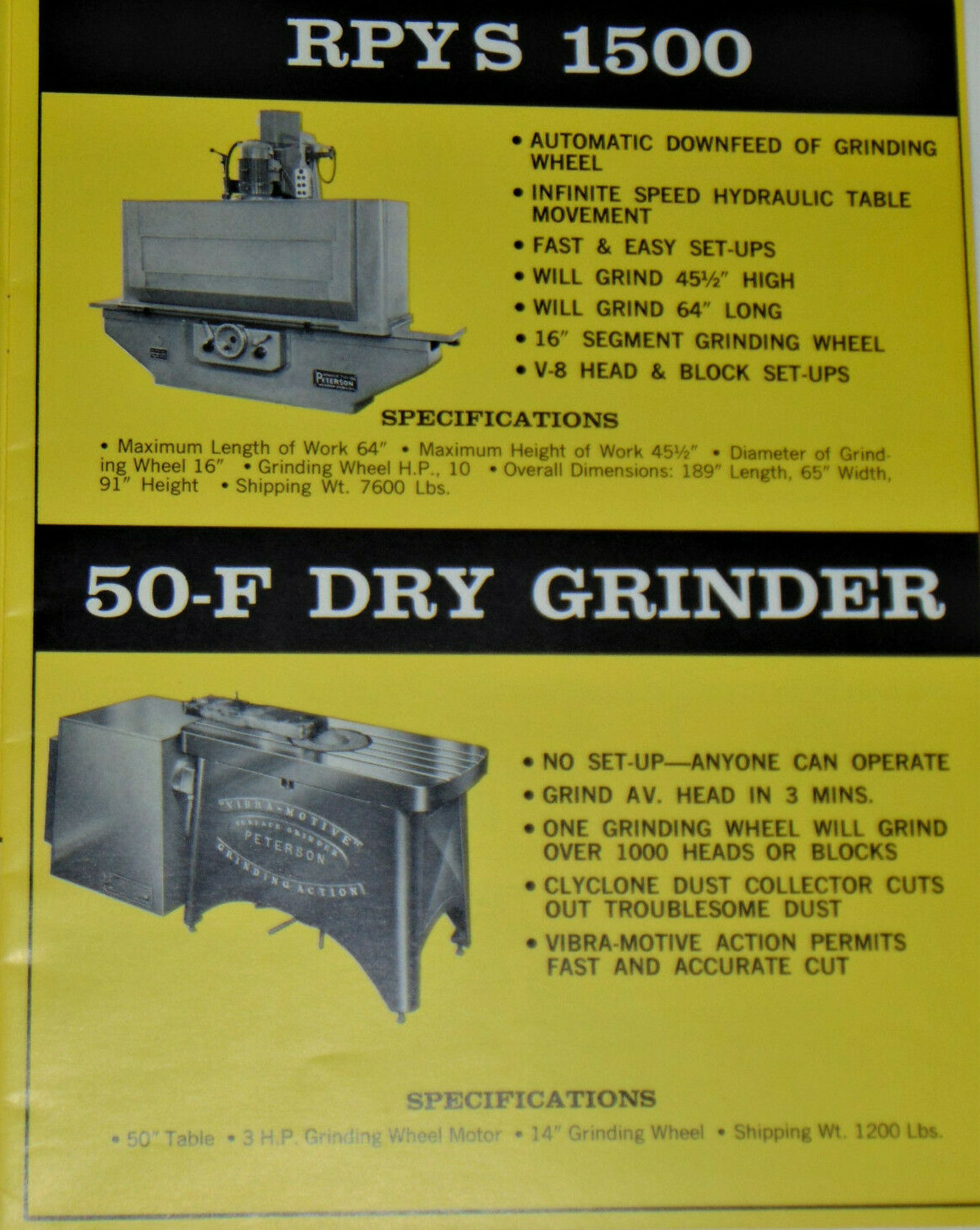 VINTAGE 1960s PETERSON MACHINE TOOL CATALOG! MERRIAM, KS! FOR THE AUTO INDUSTRY!