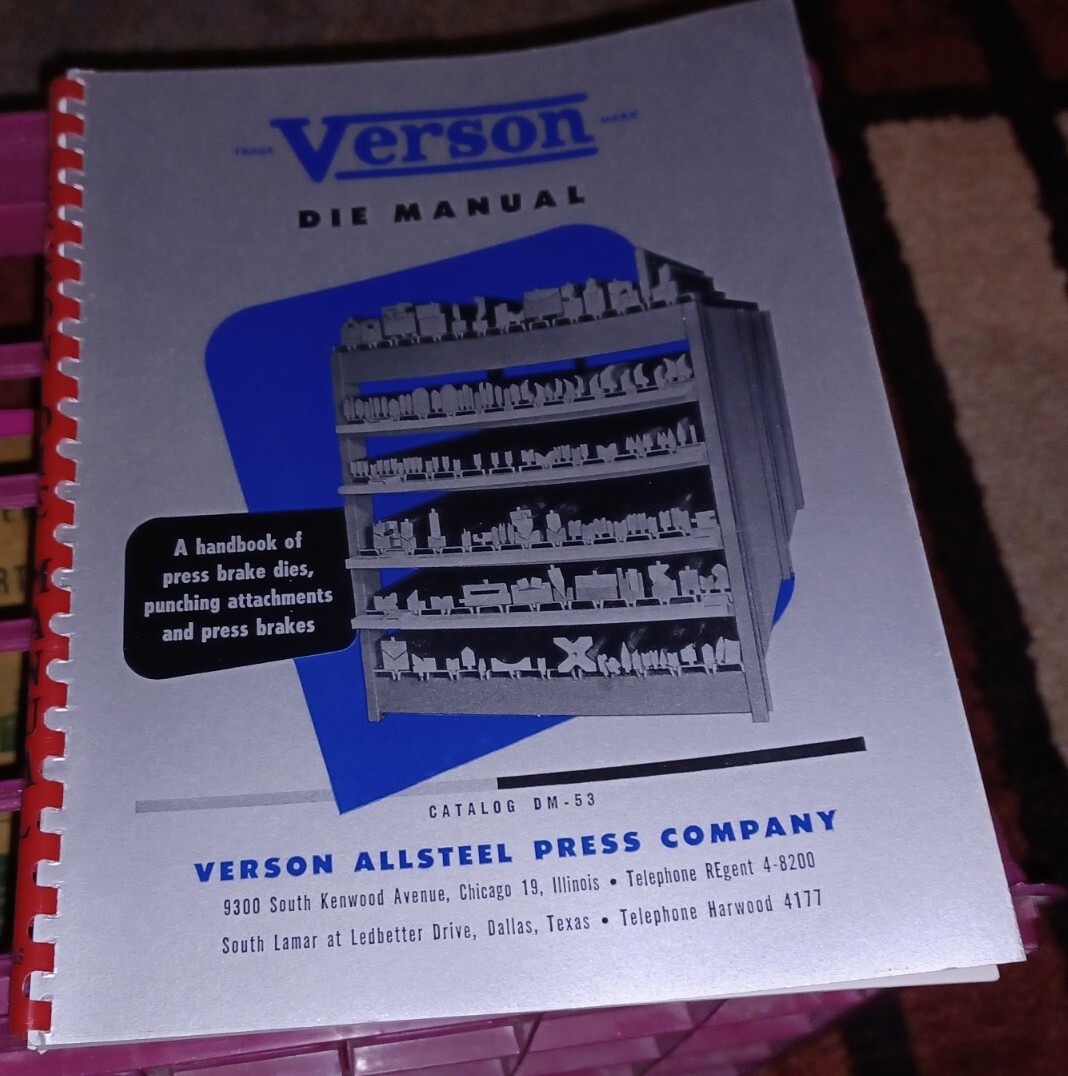 Verson allsteel Press Company Die Manual CATALOG DM-53 Brakes Punching Attachmen