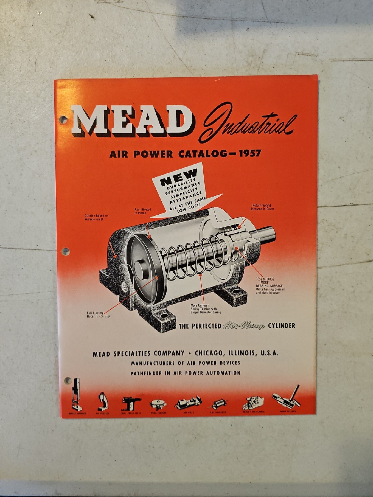 Vintage MEAD Industrial Air Power Catalog 1957 Valves Rotary Air Feeder 53 pgs