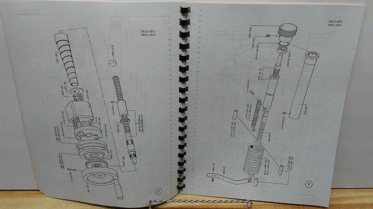 Deckel GK12 & GK21 Profile Miller Parts Manual