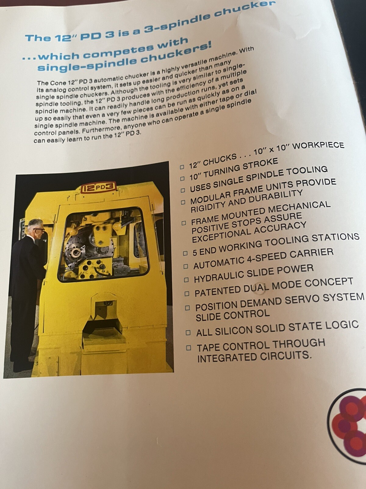 Cone 12″ PD3 Automatic Chucker 3 spindle chucker Sales Brochure