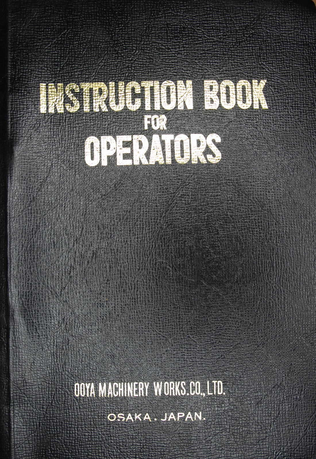 OOYA RE-1600 Radial Arm Drill Operators, Maintenance and Parts Manual