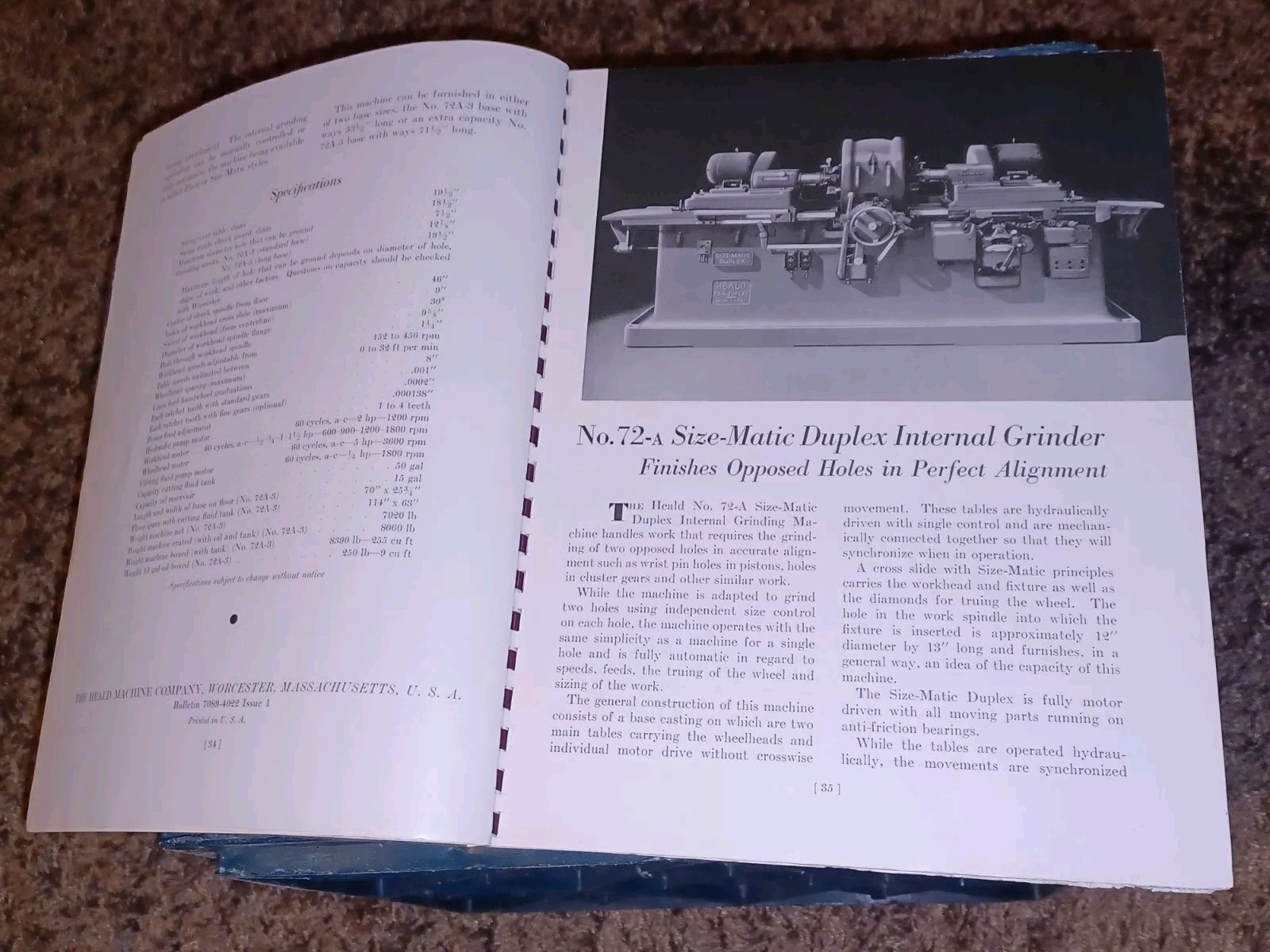 HEALD COMPANY Precision GRINDING BORING Borizing MACHINES CATALOG BOOK Issue 13