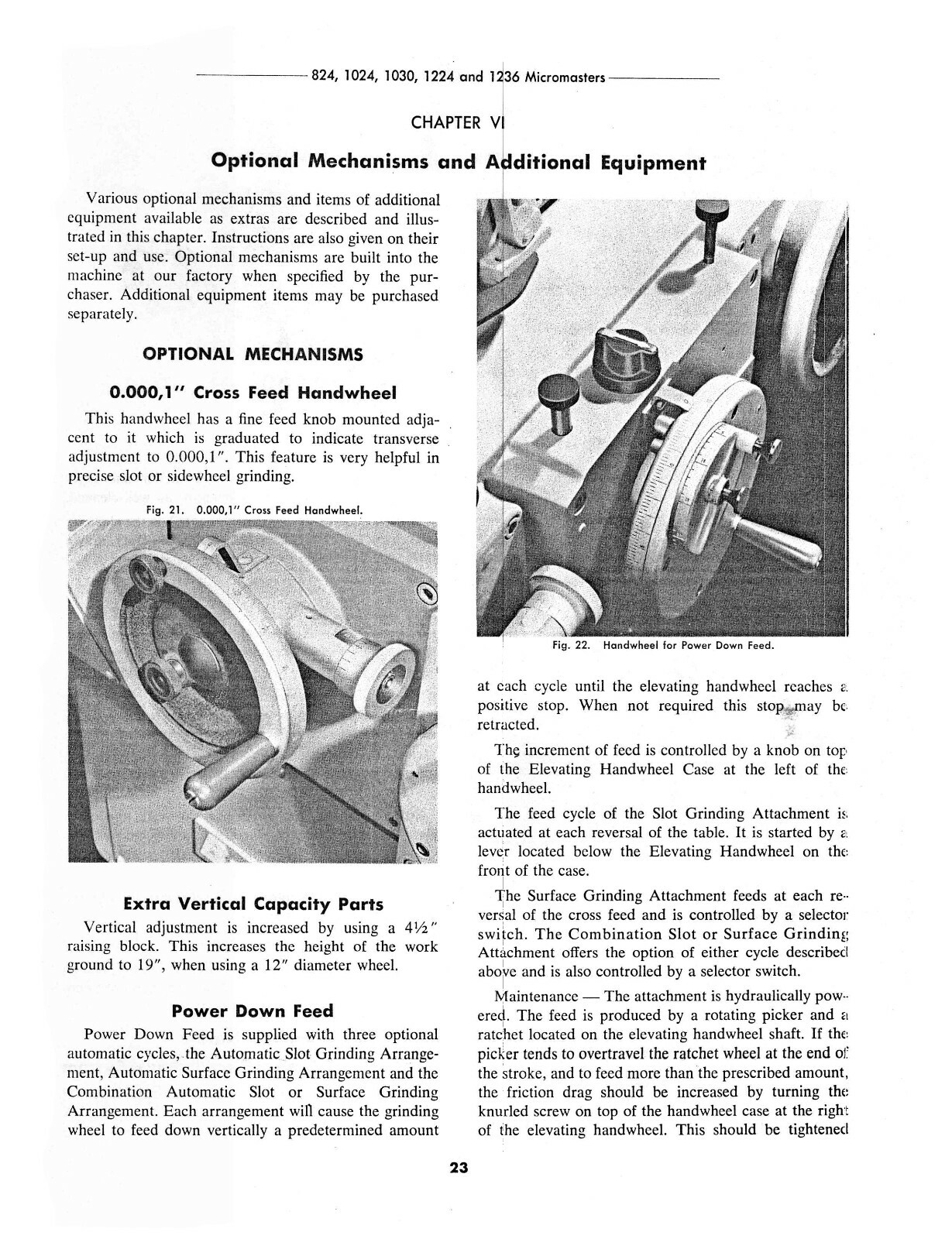 Brown & Sharpe Micromaster Surface Grinder Operation & Maintenance Manual #1803