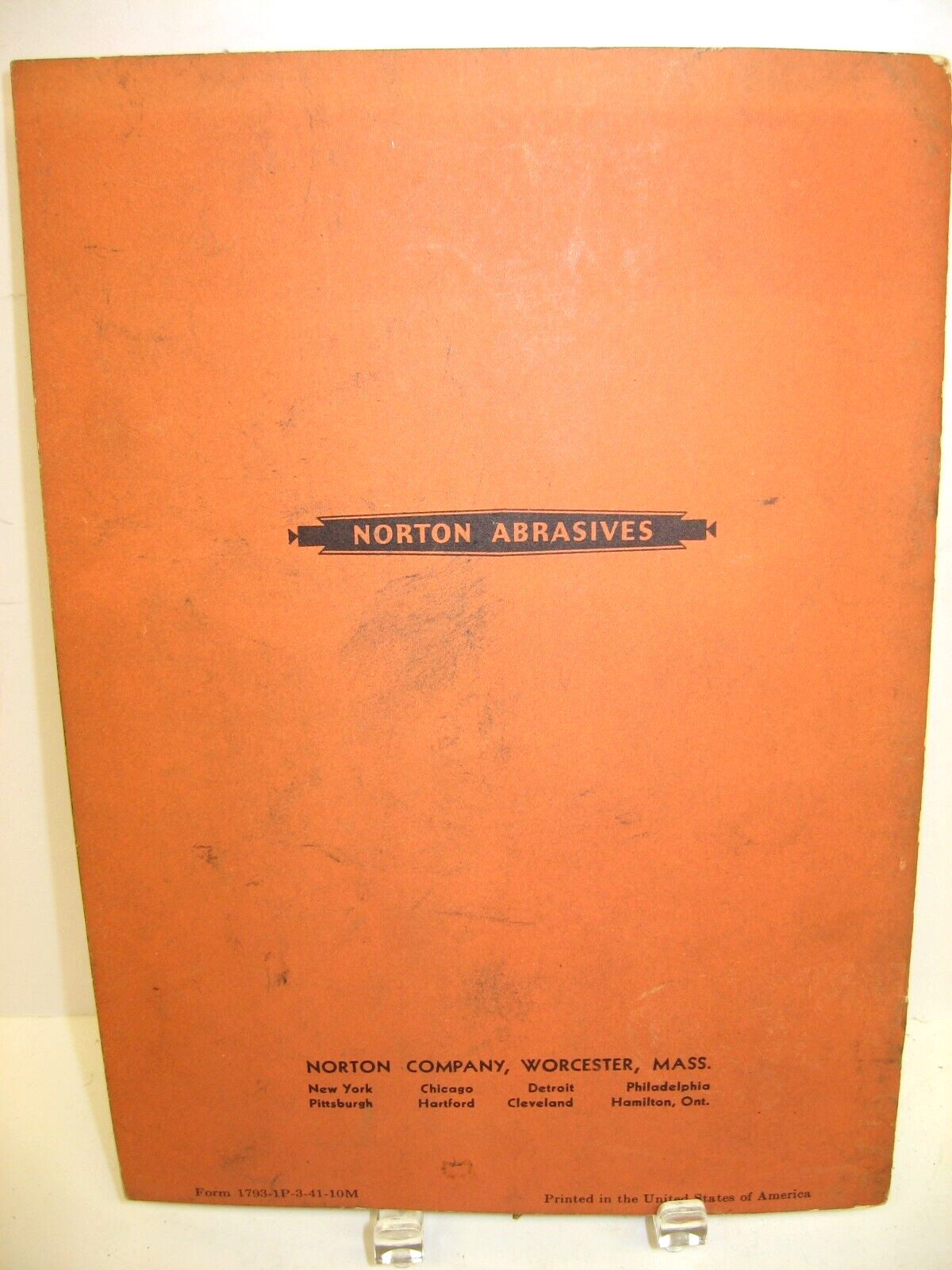 1941 NORTON GRINDING WHEELS for the Tool Room Catalog