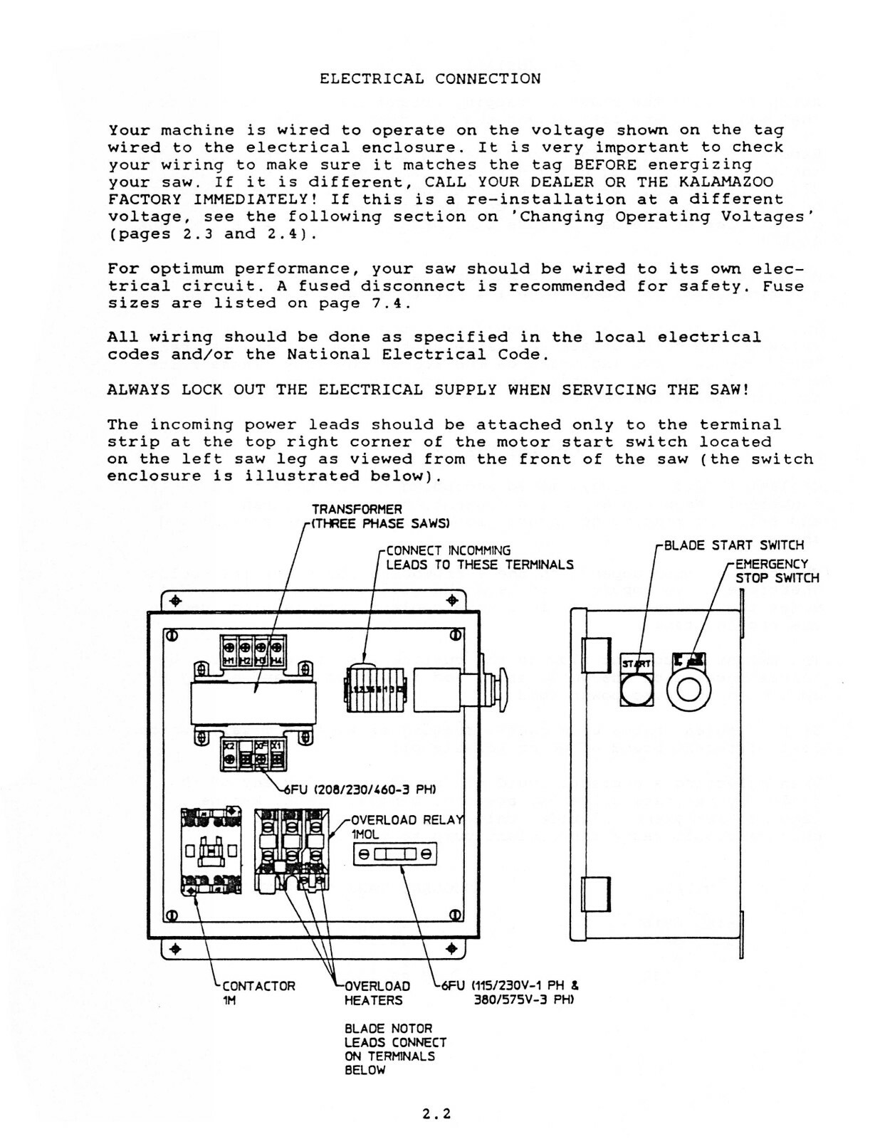 Kalamazoo U816, H8AW, H9AW, 13AW Bandsaw Operating & Maintenance Manual #1715