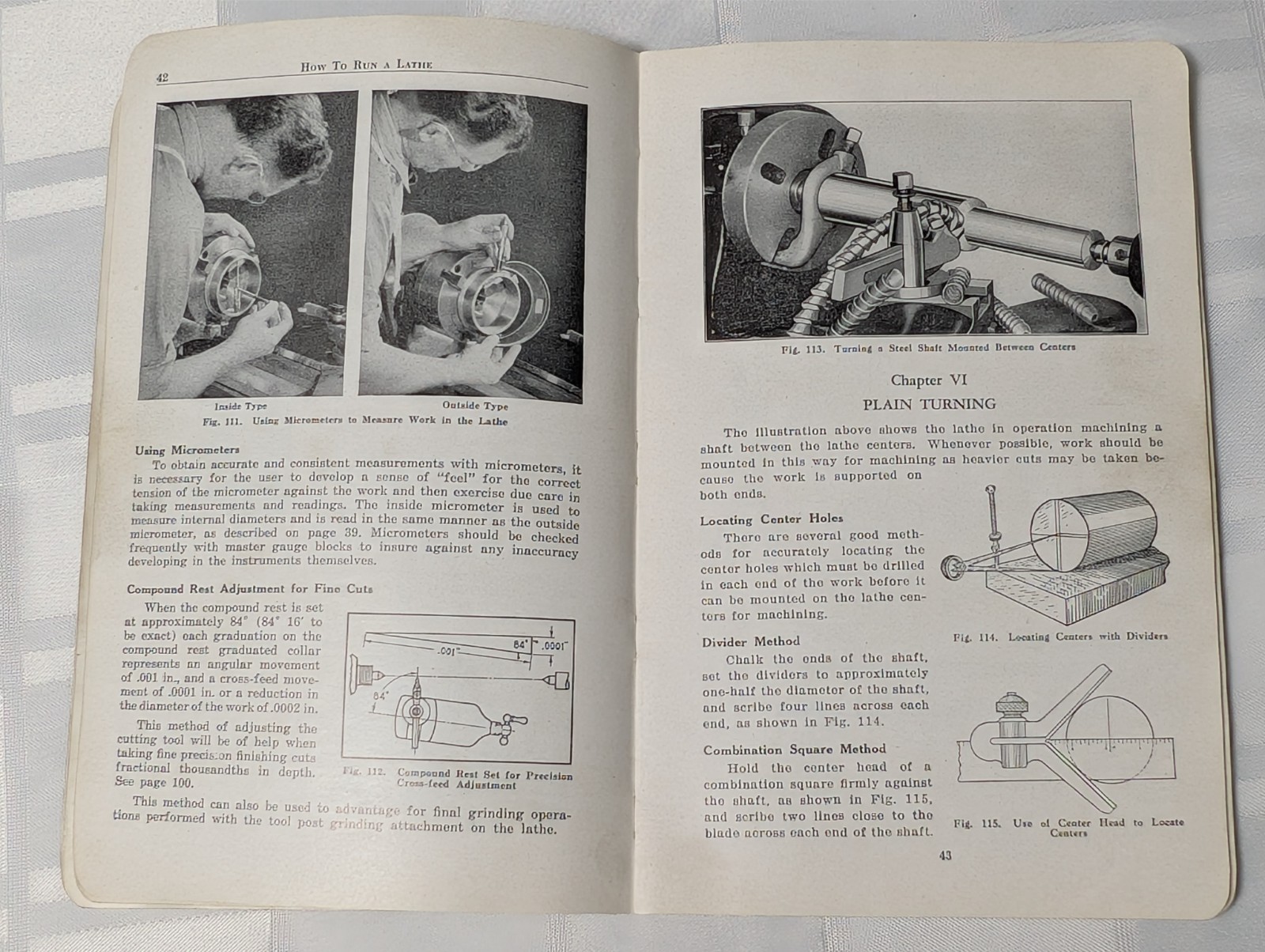 1943 HOW TO RUN A LATHE REFERENCE BOOK MACHINERY VOLUME 1 INFORMATION BOOKLET