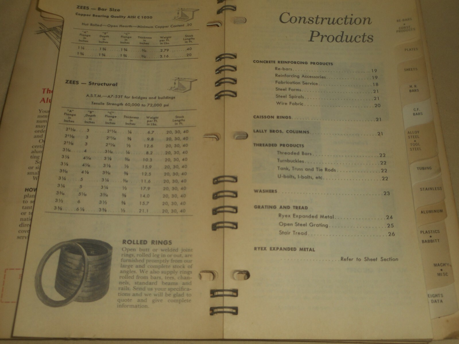 Ryerson Steel Catalog 1957-58 Aluminum Steel Stock Tool Presses Data Handbook