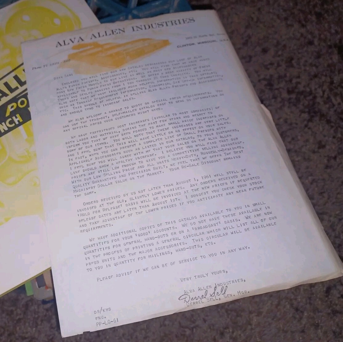 Alva Allen Industries Catalog W Letter 1961 Power Punch Presses Machine Tools