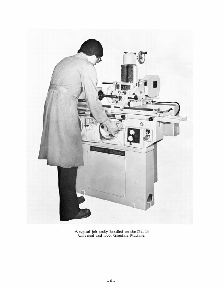 Brown & Sharpe 13 Universal Tool Grinder Operator Maintenance Manual ’80 1403