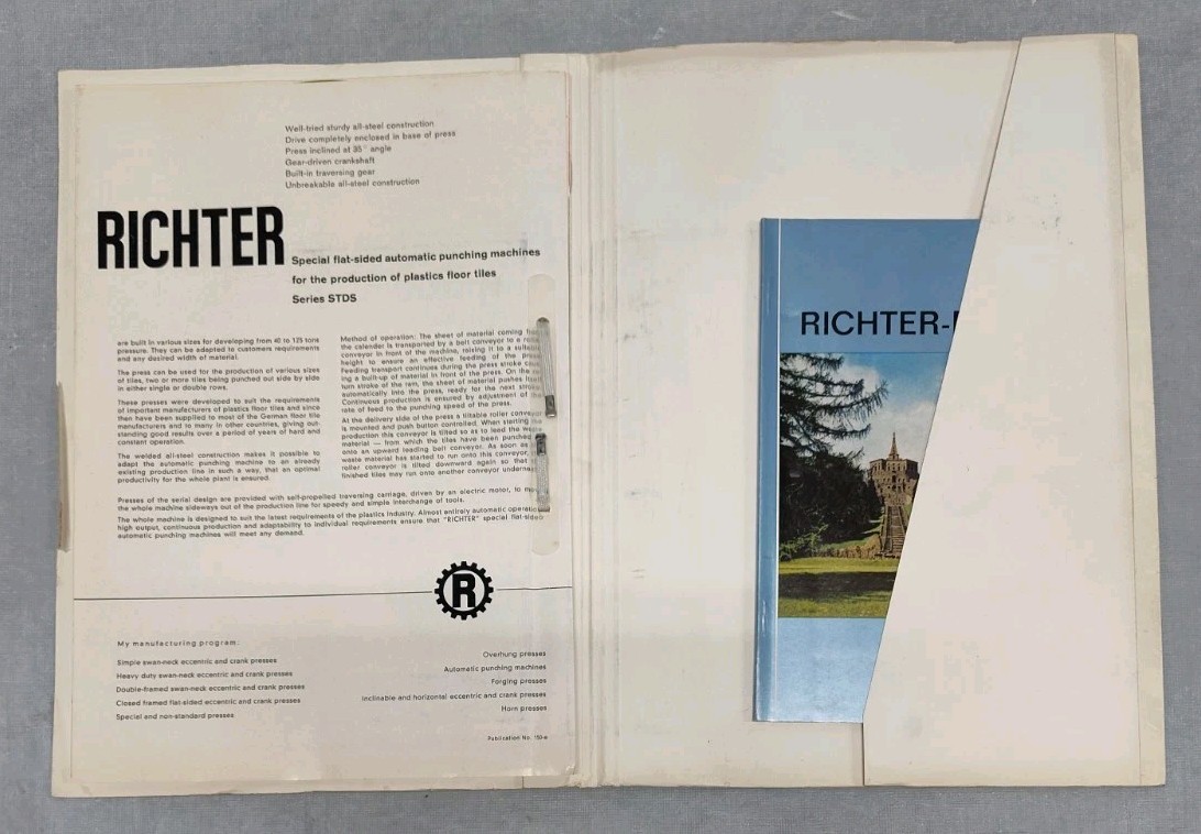 Richter Presses Pels Advertising Brochure Industrial Metal Working Machinery Vtg