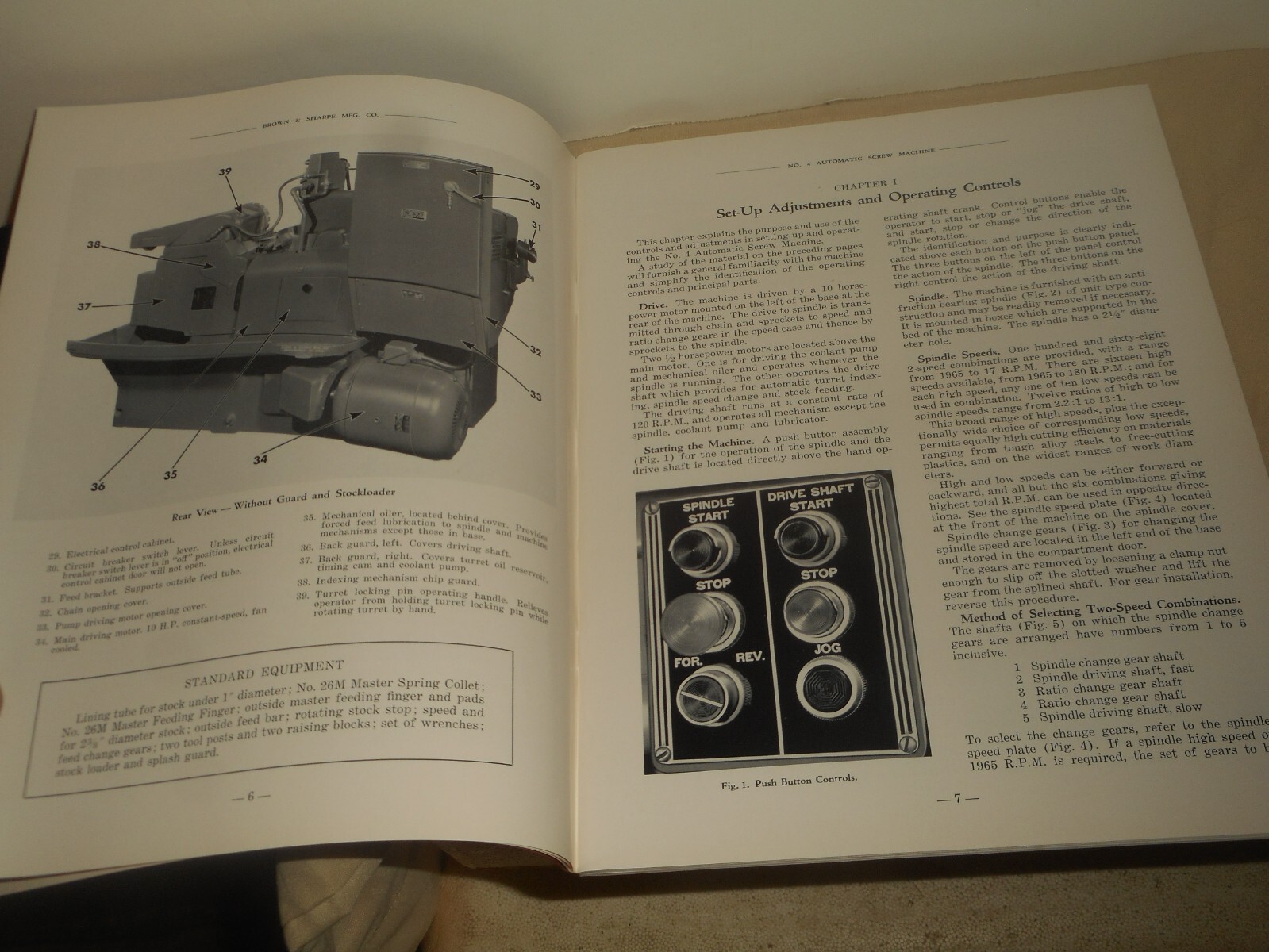 No. 4 BROWN & SHARPE Automatic Screw Machine Operation Maintenance Repair Parts