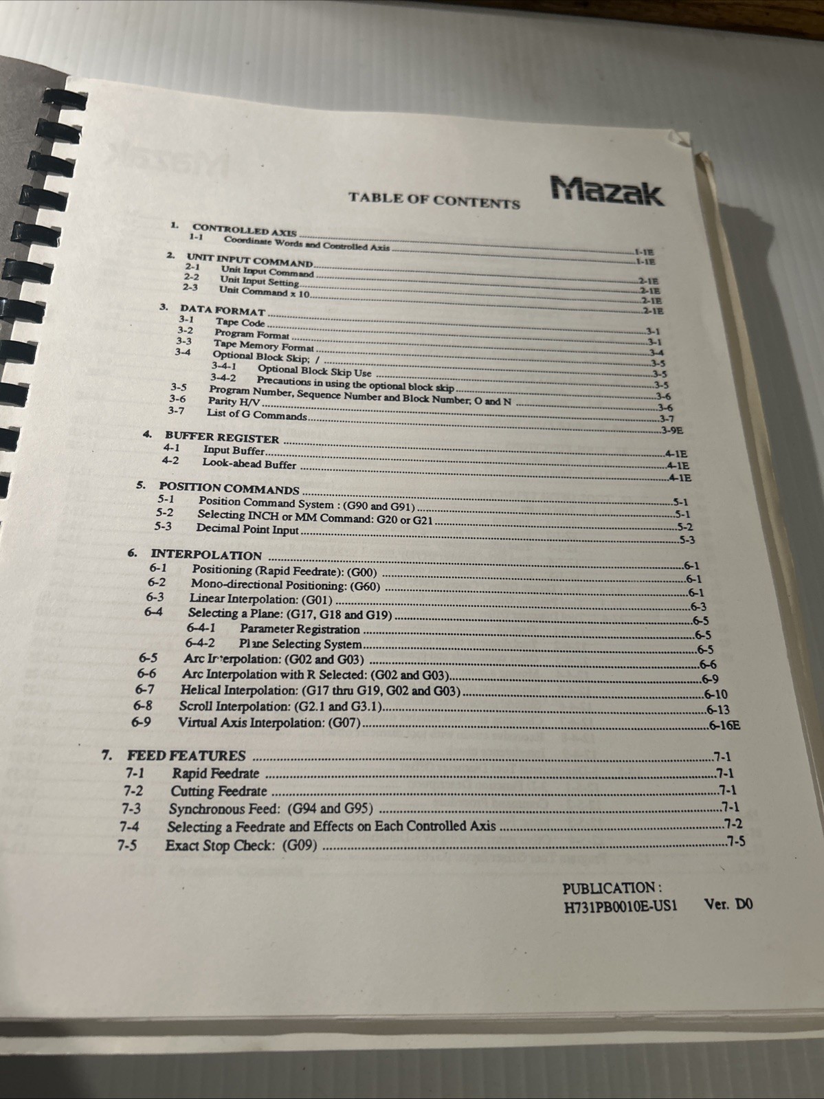 Mazak Programming For Mazatrol M Plus EIA/ISO – Class Book (H731PB0010E-US)