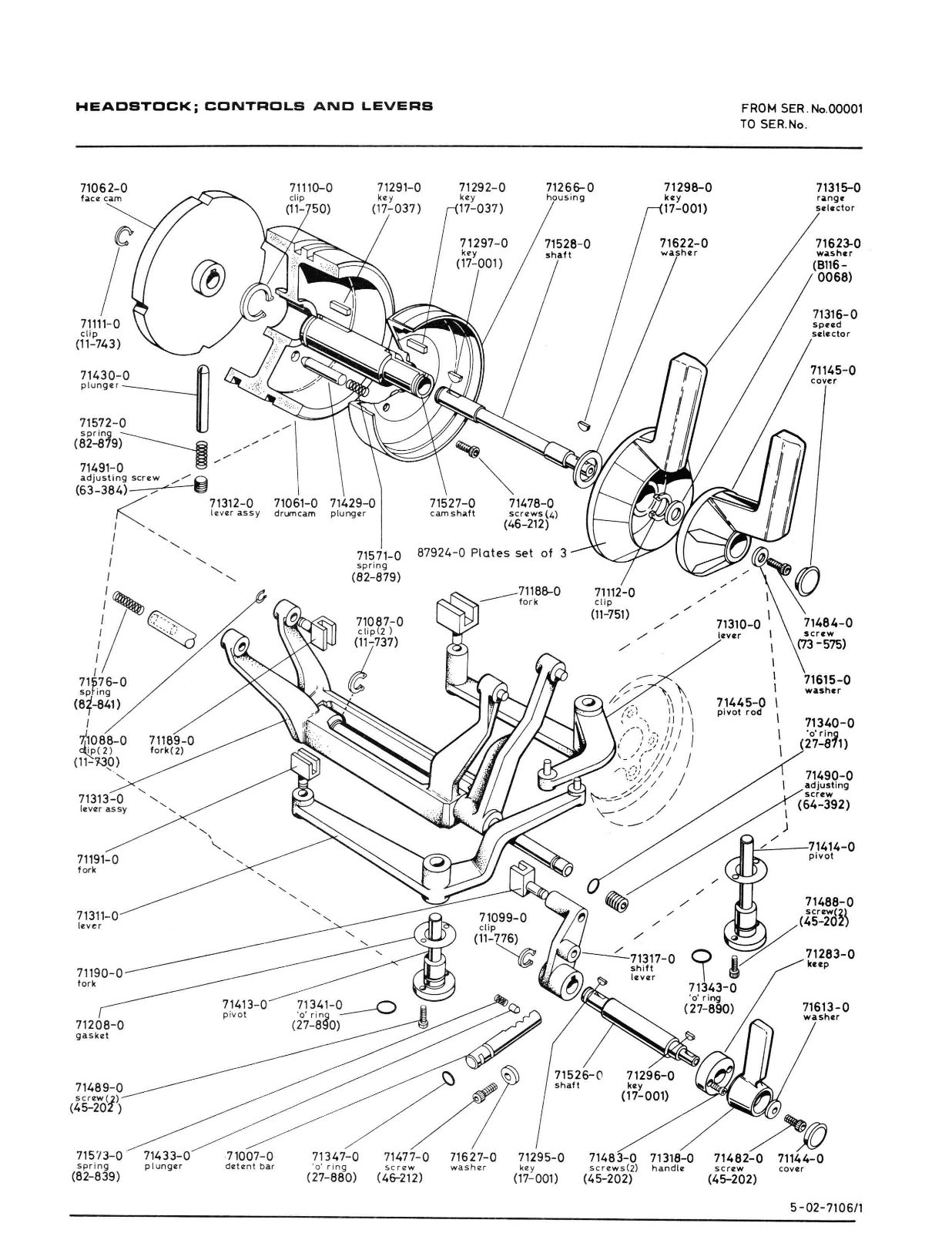 Clausing Colchester 13″ Lathe 8000 Series Instruction & Parts List Manual *371