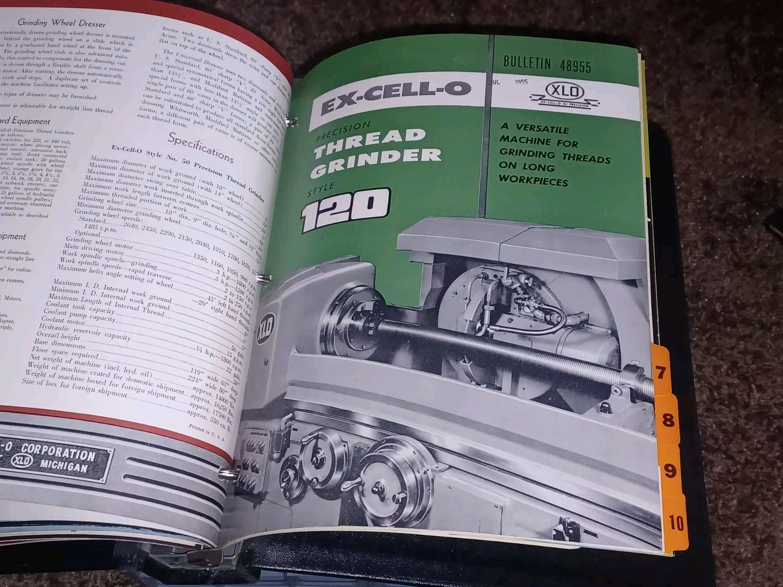 Ex-Cell-O Corporation MACHINE TOOLS Sales Binder Catalog Lot XLO Boring Grinders