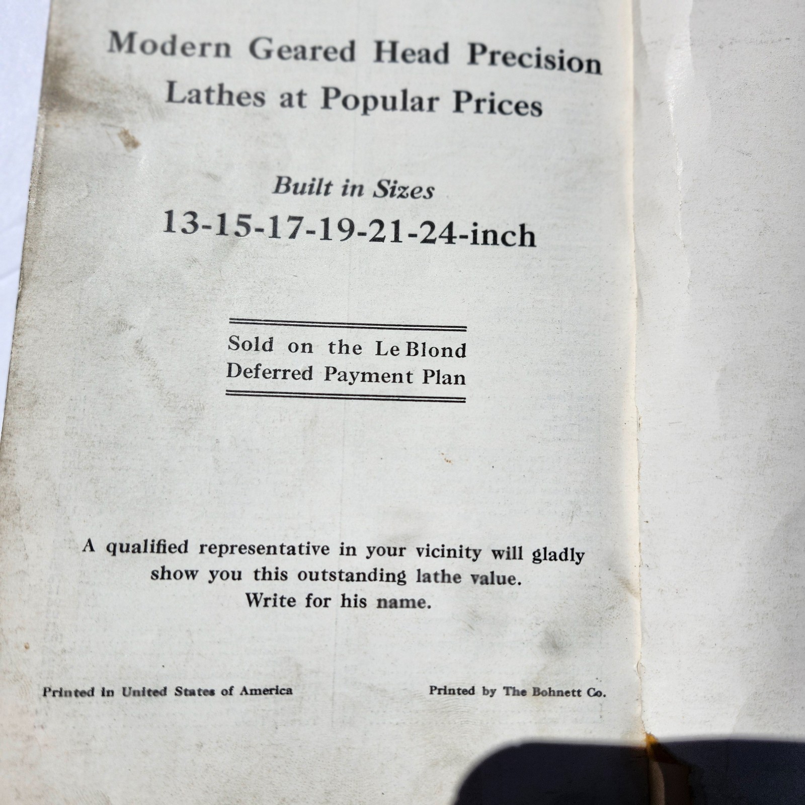 Original vintage 1946 LeBLOND Regal Lathe Manual – Running A Regal