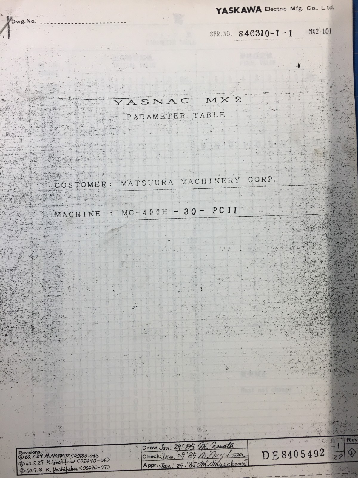 Matsuura Manuals Complete SET! MC-400H-30, YASNAC MX2