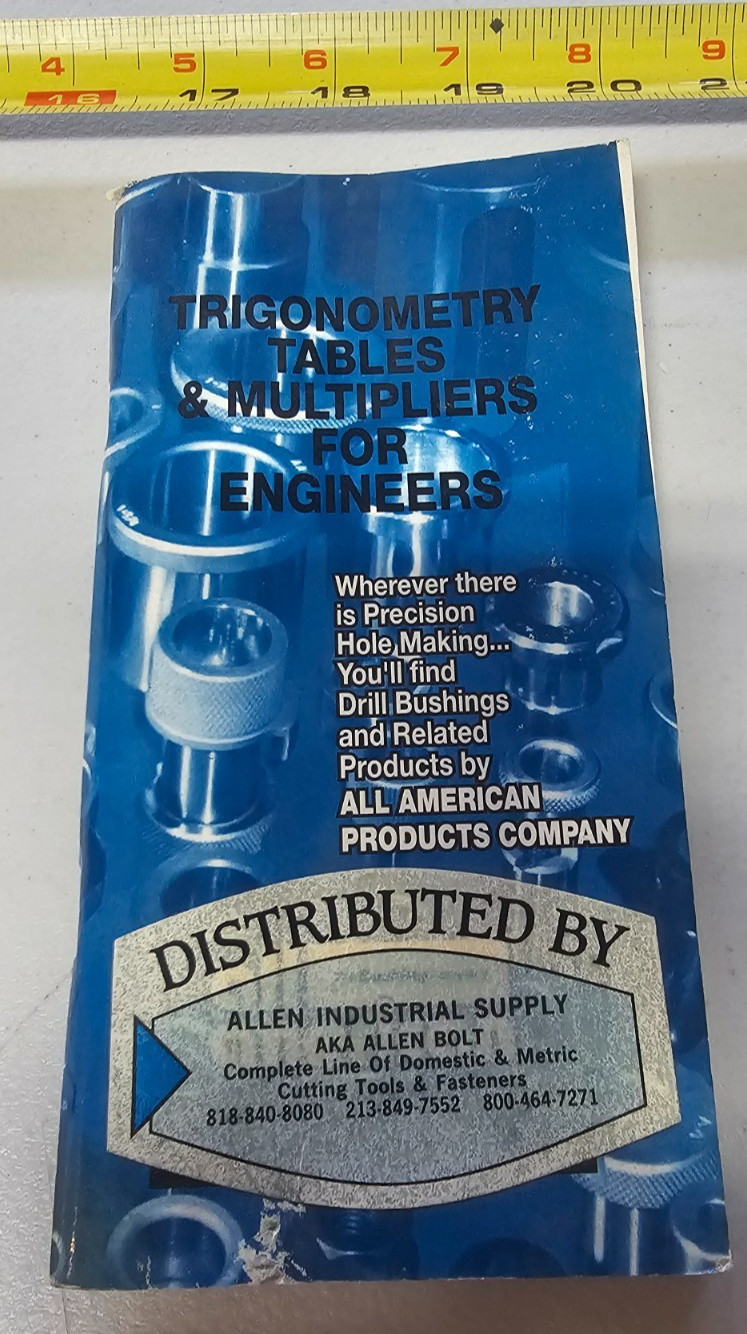 Vintage all american trigonometry tables and multipliers for engineers