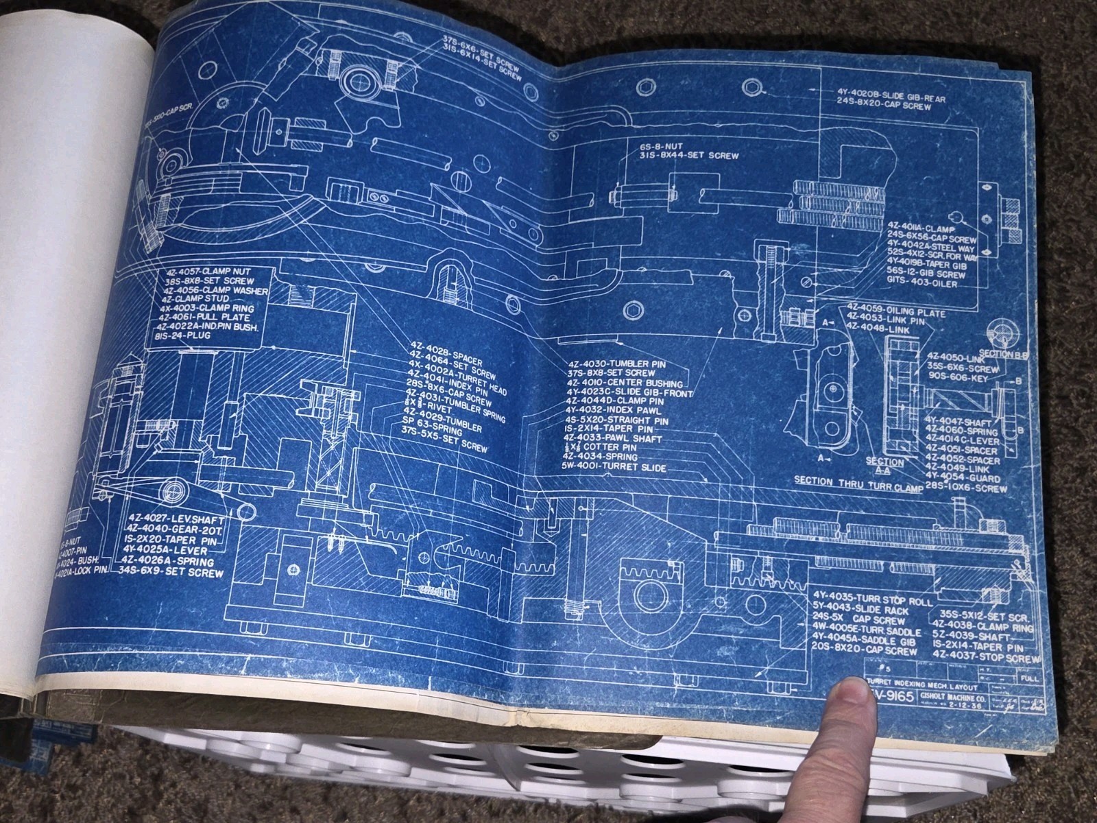 Gisholt Machine Company Blue Prints Book UNIVERSAL TURRET LATHE #5 Original VTG