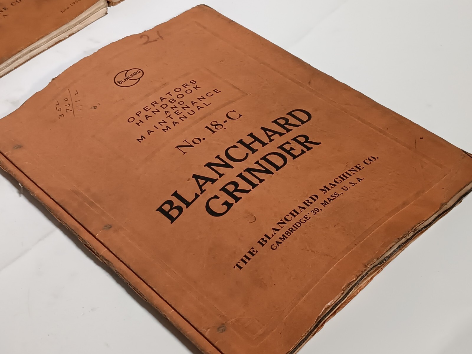Blanchard No. 18-C Grinder Operator’s Handbook and Maintenance Manual & Others