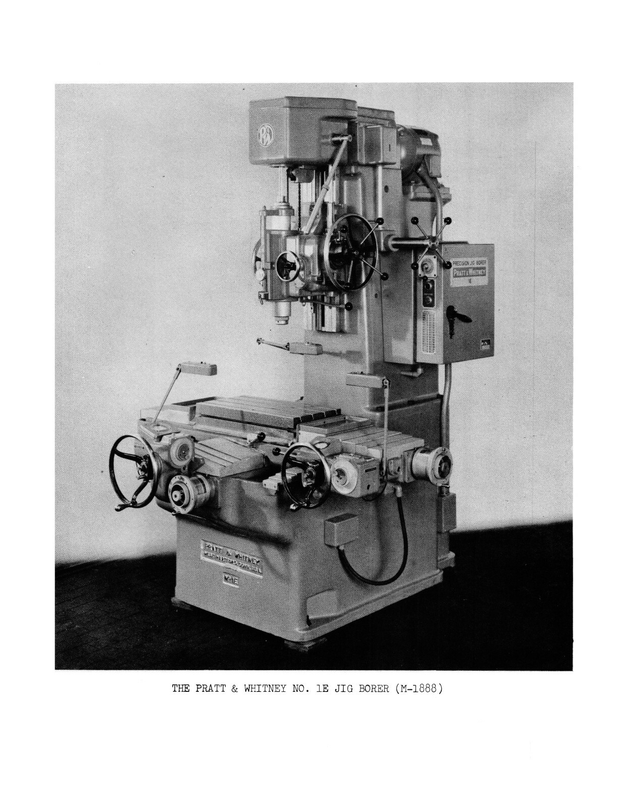 Pratt & Whitney No. 1E Jig Borer Repair Parts Manual #1375