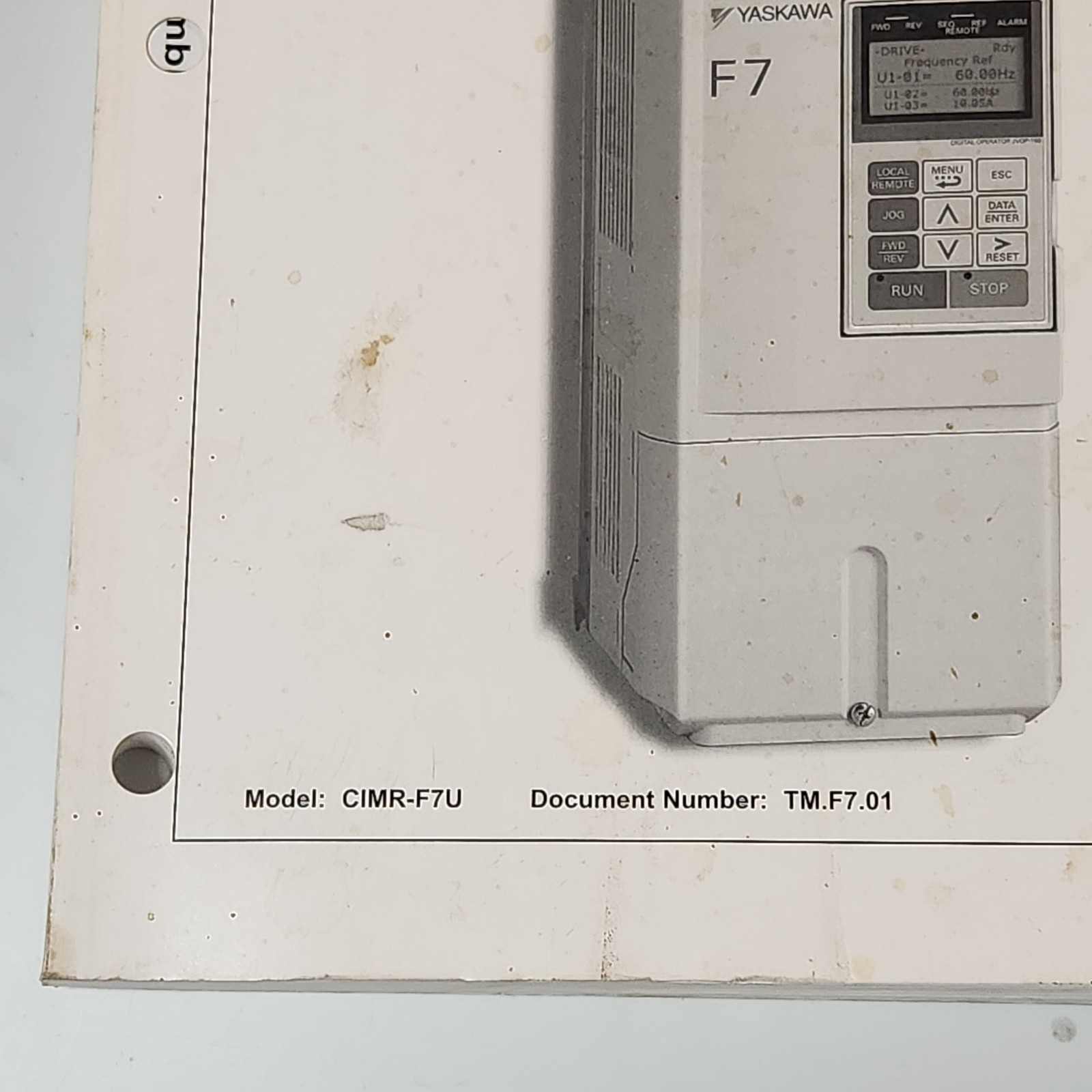 Yaskawa F7 Drive User Manual Model CIMR-F7U Document TM. F7.01