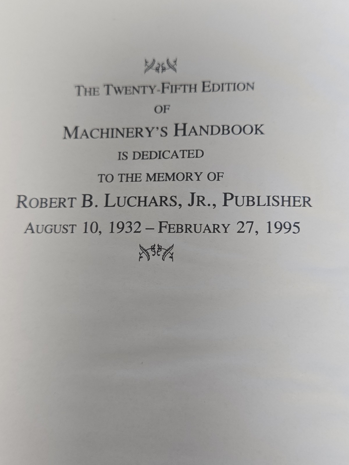 Machinery Handbook 25th Edition Good/excellent Condition Industrial Press Inc