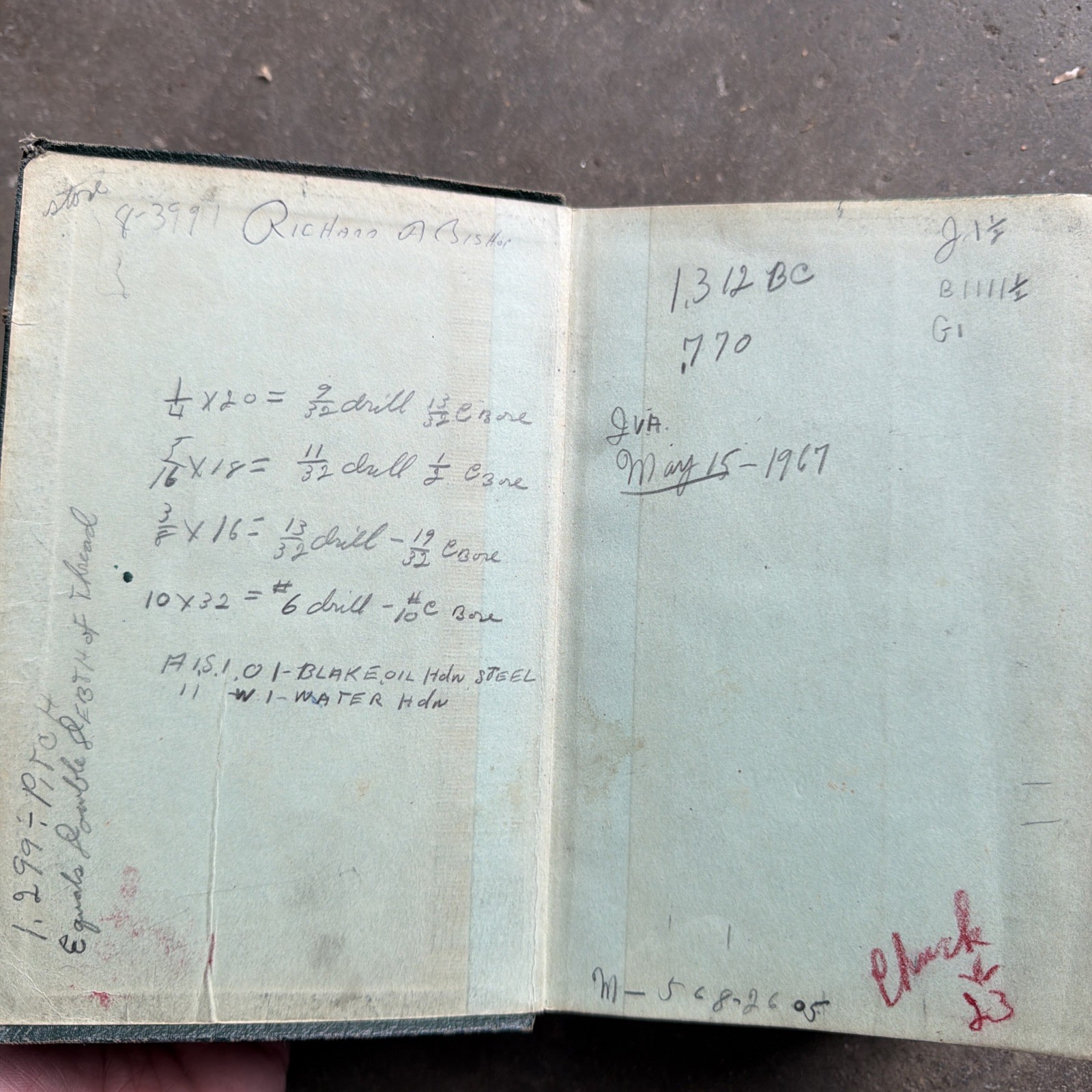 MACHINERY’S HANDBOOK For Machine Shop – 1956 Industrial Press 15th Edition