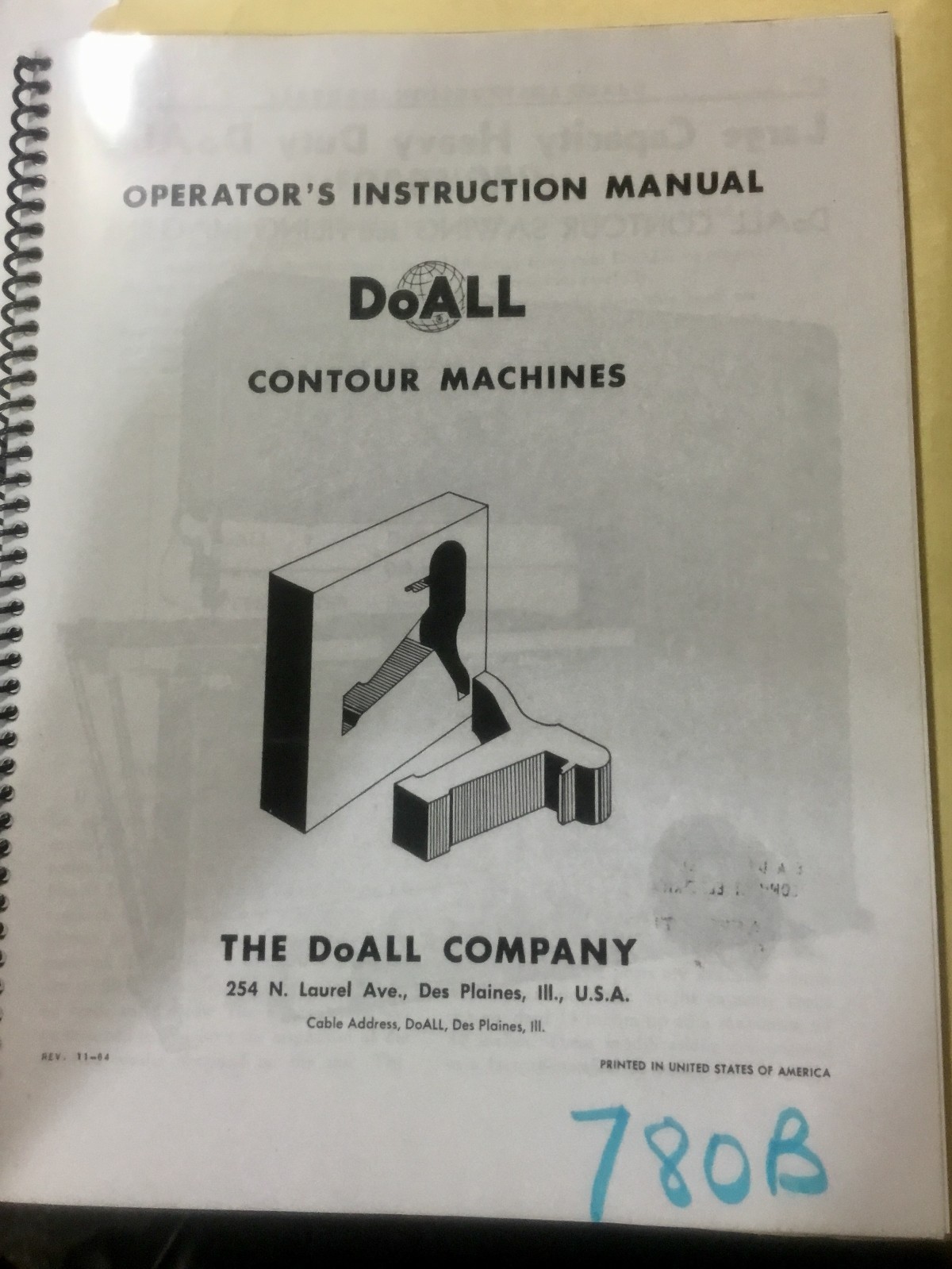 Machine Shop Tool Manuals DoAll Contour Machines Operators Instructions
