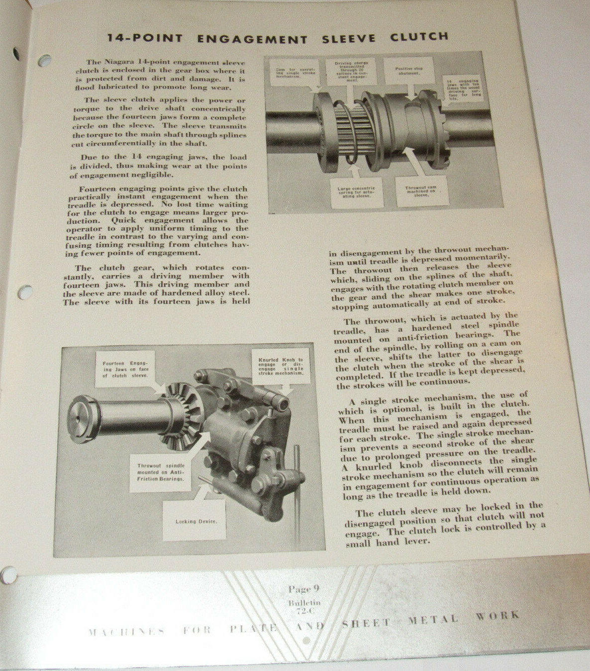 VINTAGE 1940s NIAGARA POWER SQUARING SHEARS BROCHURE! CAPACITY! PICTURES/SPECS