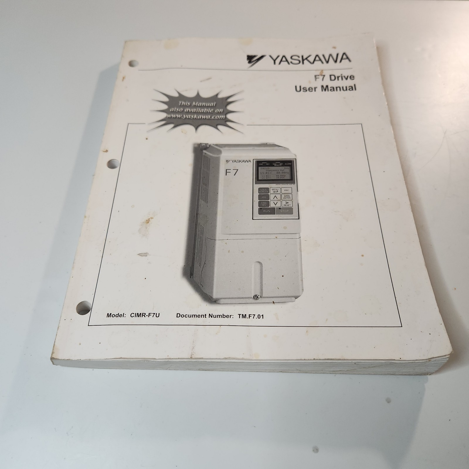 Yaskawa F7 Drive User Manual Model CIMR-F7U Document TM. F7.01